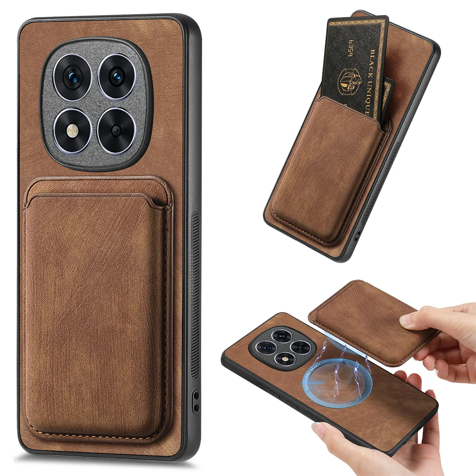 2-in-1 Detachable Leather Wallet with Magnetic Case - Retro Style