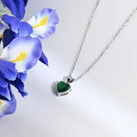 925 argent Sterling rouge Greem bleu coeur Zircon cou chaîne pendentifs colliers pour femmes bijoux de luxe accessoires Argent 925 3