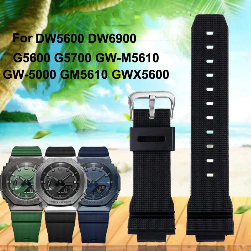 

Watch accessories For Casio G-Shock DW5600 DW6900 G5600 G5700 GW-M5610 GW-5000 GM5610 GWX5600 silicon watch band 16mm