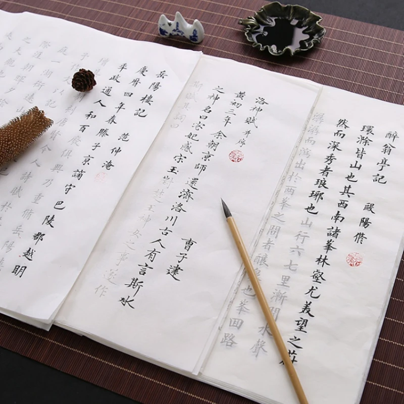 Brush Copybook Chinese Classics Poem Copybook Chinese Small Regular Script Running Script Buddhist Scripture Copying Notebook chinese brush pen copybook adult heart sutra copying half ripe xuan paper copybook small regular script diamond sutra copybook