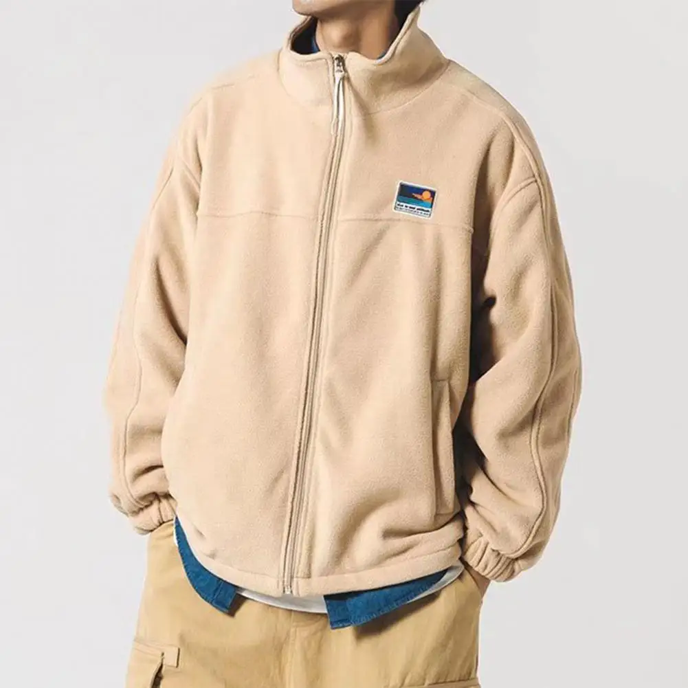 Men Winter Jacket Stylish Retro Lambswool Coat Warm Zipper Placket Loose Fit Outwear for Men Women for Fall Winter Fashion Men