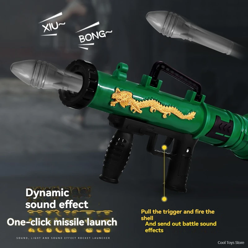 Children Jedi Rocket Launcher Manual Launcher Safe Toy Guns Weapon Luminous Sounds Shooting Mortar Toys for Boys Birthday Gifts 2