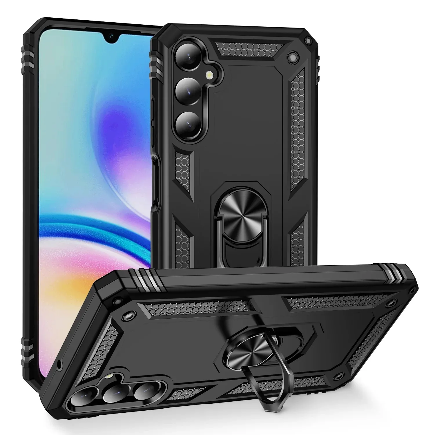 Durable Shockproof Magnetic Ring Stand Holder Case - Universal Fit
