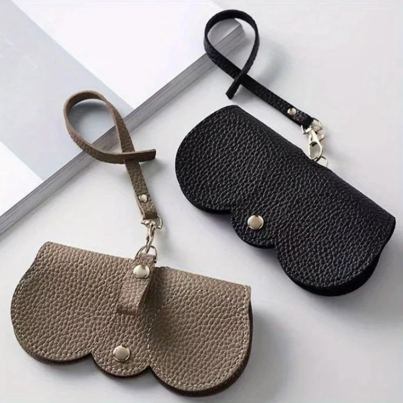 Elegant Retro-Style PU Leather Glasses Pouch - Durable Protective Case & Portable Sunglasses Holder