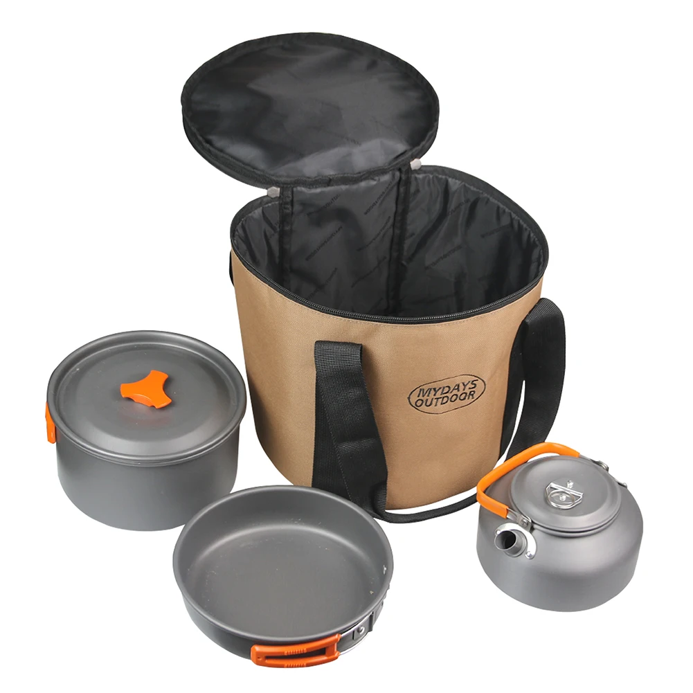 Camping Geschirrtasche Grau 22x22x6cm - Aufbewahrungstasche Für Teller & Besteck