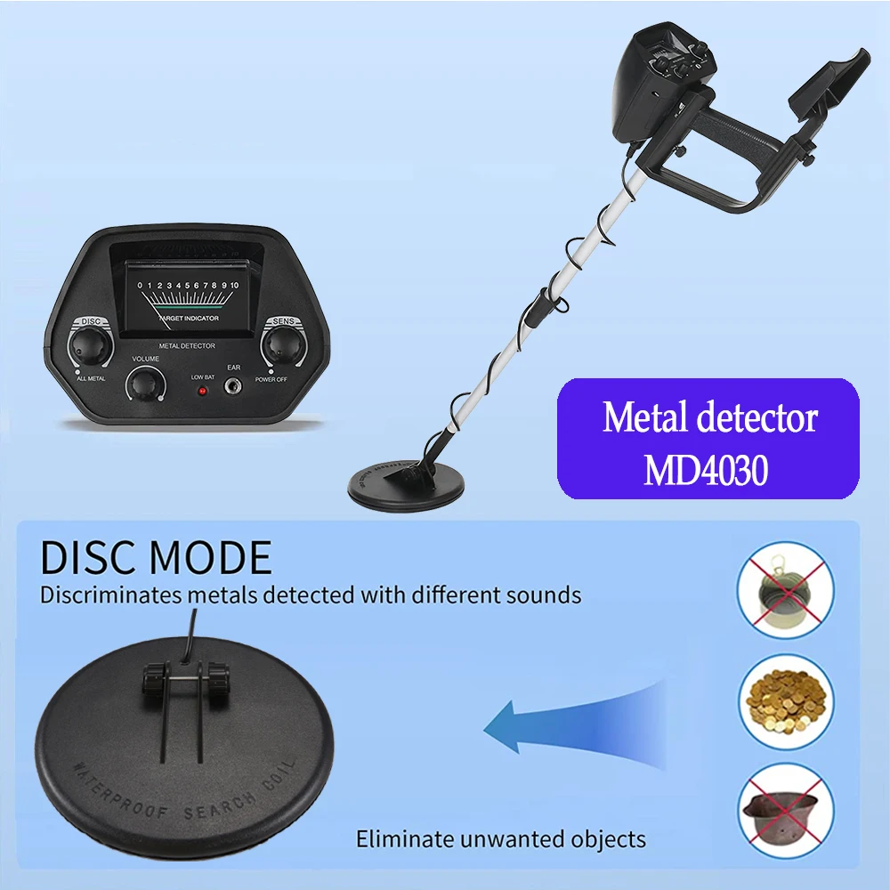 Металлоискатель MD4030, профессиональный металлодетектор для поиска сокровищ Металлоискатель MD4030, профессиональный металлодетектор для поиска сокровищ