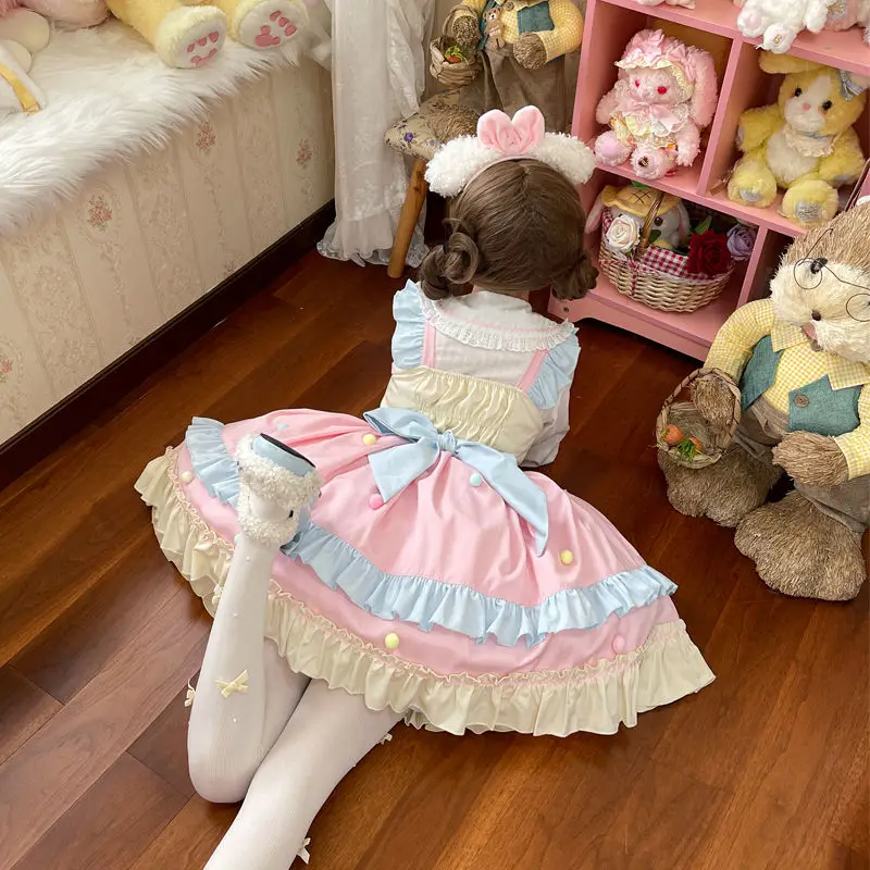 Kawaii Lolita Cosplay Dress Bowknot Sleeveless JSK Dress Party