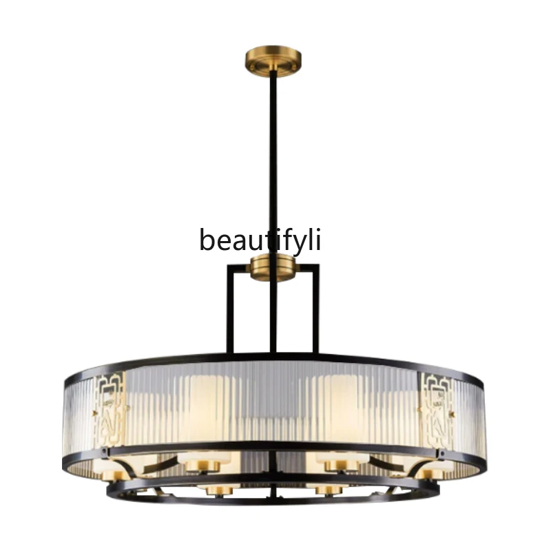 

New Chinese-Style Chandelier Hall Designer Light Luxury and Simplicity Lamp in the Living Room Atmospheric Zen round Lamp