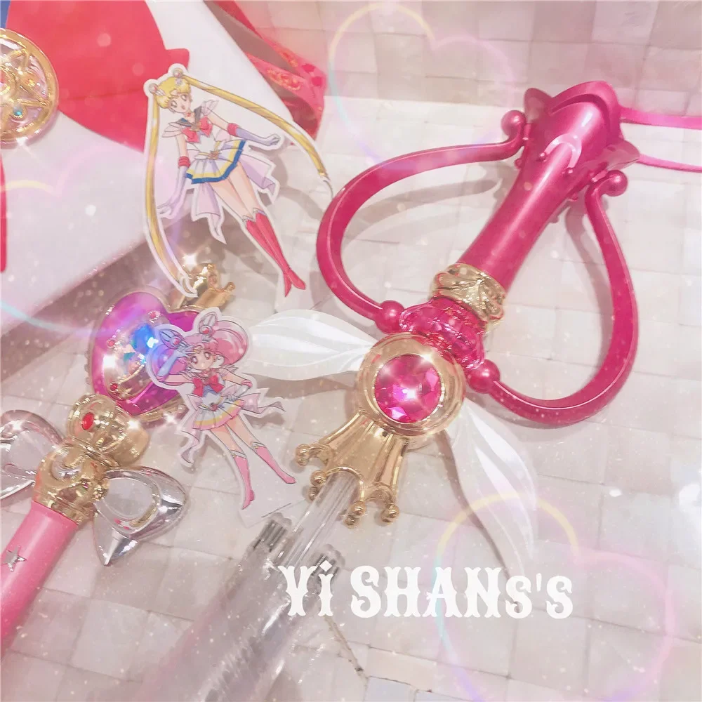 Description Picture 3 of itemSailor Magic Moon Stick Umbrella Rain Gear Transparent Sailormoon Paraguas for Women Girls Kids Gift Luminous Umbrella