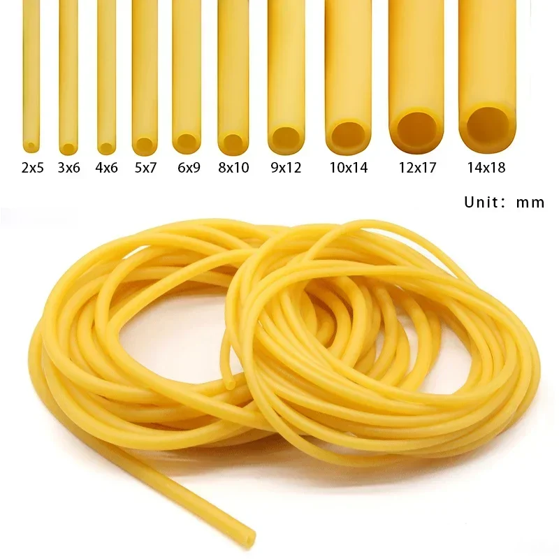 2M Nature Latex Rubber Hoses rubber hose rubber tube rubber tubing 1.6 1.7 1.8 2 3 4 5 6~12mm ID x OD High Resilient Elastic Surgical Medical Tube Slingshot Catapult