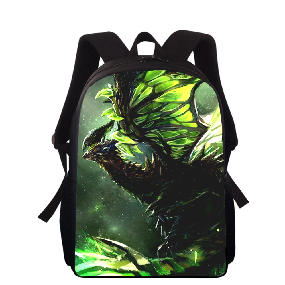 Monster Hunter World: Iceborne 15” 3D Print Kids Backpack Primary School Bags for Boys Girls Back Pack Students School Book Bags