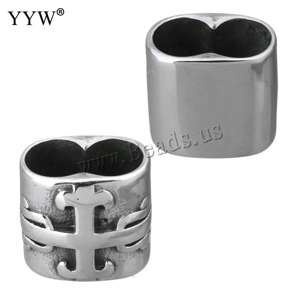 10pcs Stainless Steel Vintage Cross 10x3mm Large Hole Charms Beads For DIY Leather  Necklace Bracelet Jewelry Making Accessories