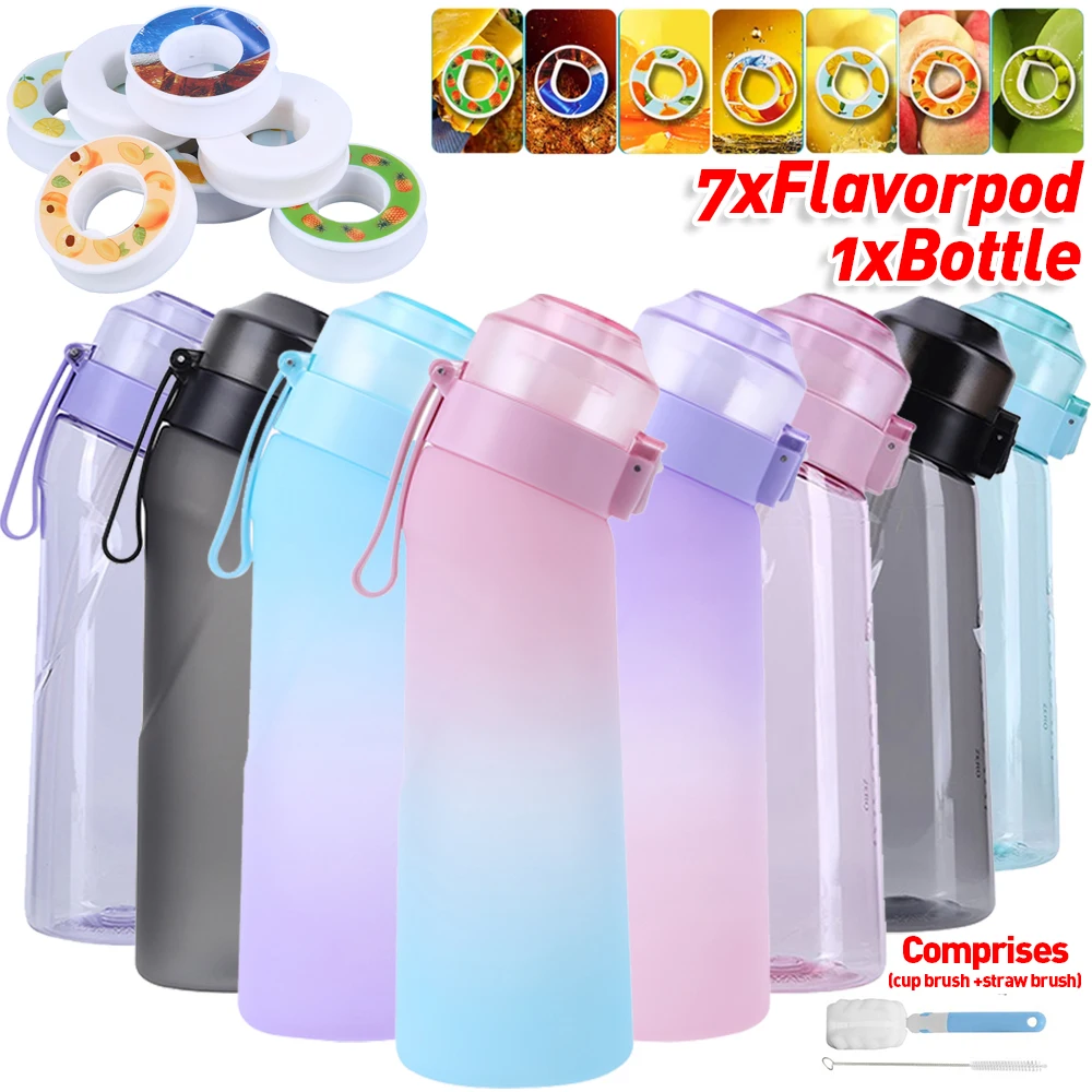 650ML Flavored Outdoor Sport Water Bottle BPA Free Cold Water Bottle  Drinking Bottles Drink More Water for Outdoor School Office