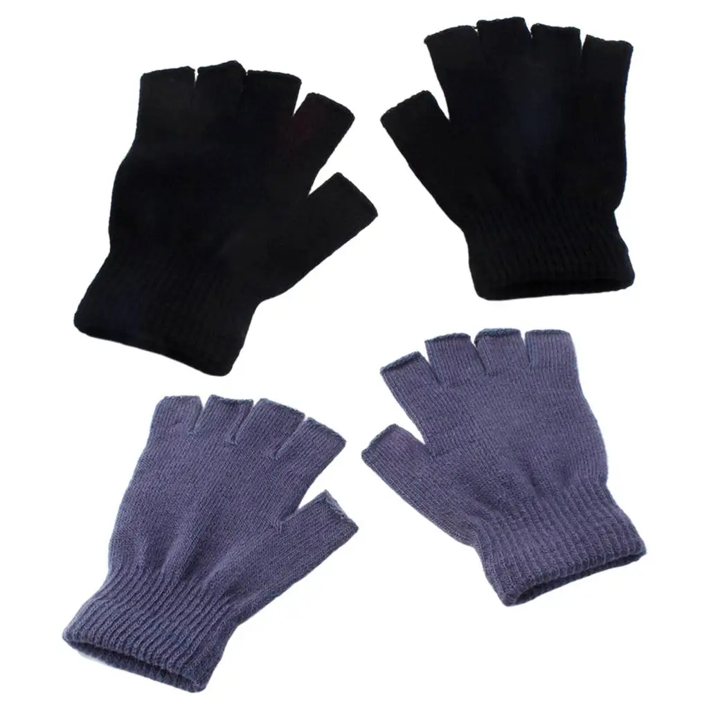 Fingerless Gloves Mitts Mittens Half Finger Winter Work Outdoor Mens Womens 