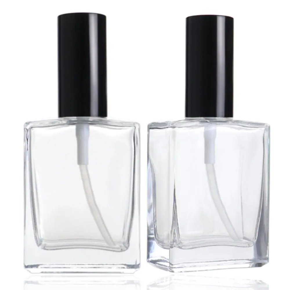 Glass Perfume Spray Bottle 15ml 30ml 50ml 100ml Essential Oils Perfume Refill Bottle Atomizer Refillable Flat Clear Jar 1X 3X spray bottle