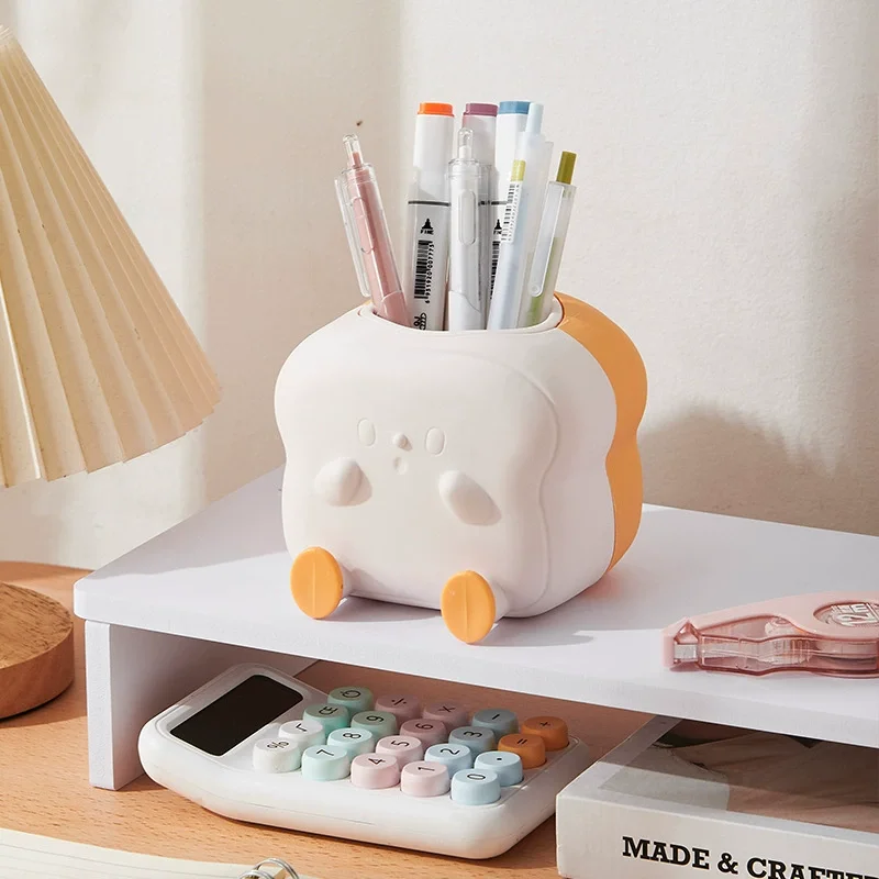 Mini Toast Pen Holder Multifunctional Storage Rack Toothbrush Holder Desktop Rack Table Home Decoration Student Gift 3