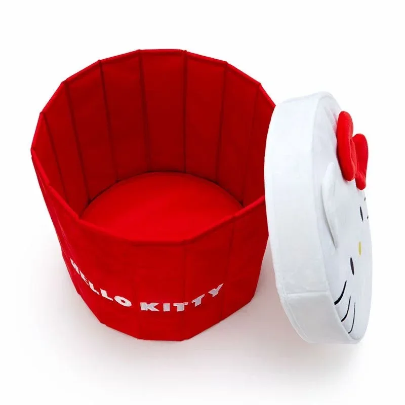 Japan Sanrio Kawaii Stool Storage Box HelloKitty Desktop Storage Bucket PompomPurin Large Capacity Folding Underwear Box