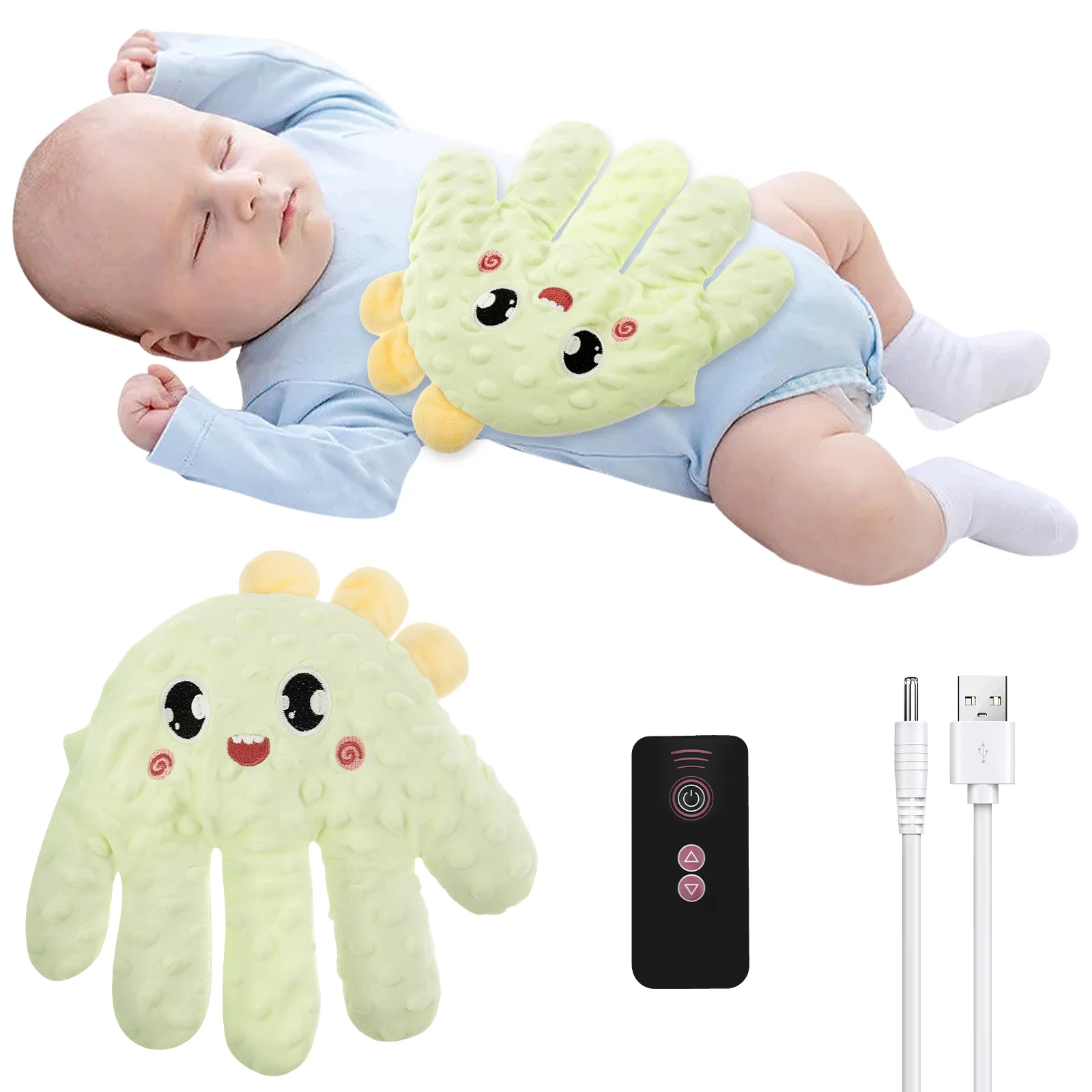 Quiet Electric Baby Soothing Palm Hand Automatic Patting Sleep Companion Beater Sleeping Aid Pillow soother Toy for Calming Baby