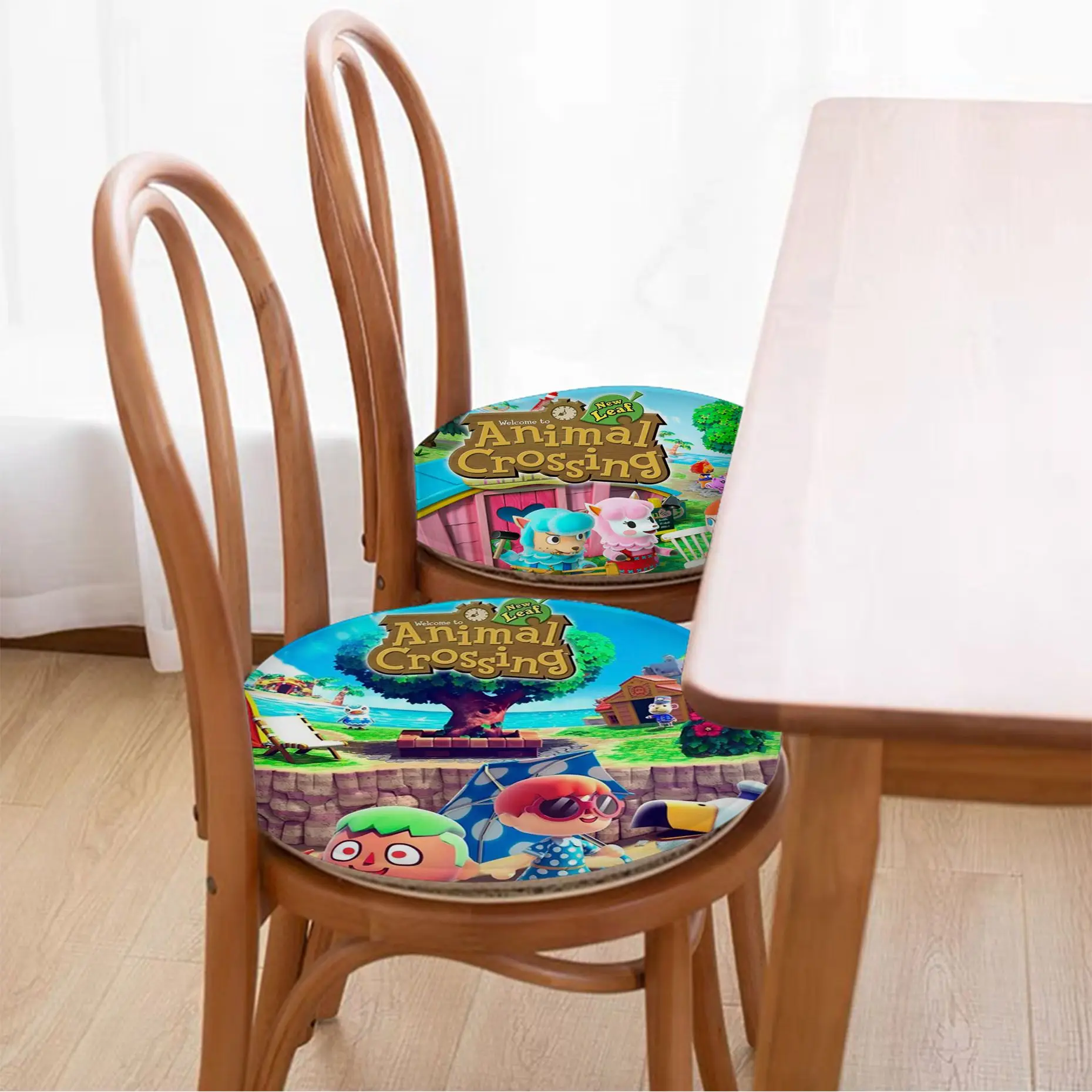 

Animal C-Crossing Cushion Mat Round Seat Cushion Office Dining Stool Pad Sponge Sofa Mat Non-Slip Chair Cushions