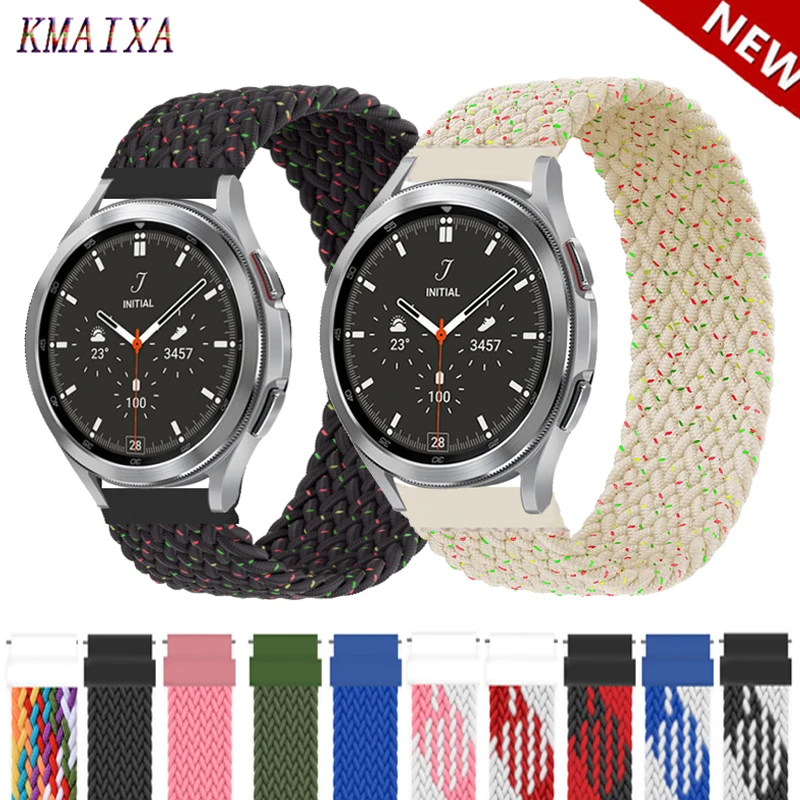 

20mm watch Band for Samsung Galaxy watch 4 classic/active 2/3/46mm/42 Braided Solo Loop bracelet Huawei watch GT 2/2e/Pro strap