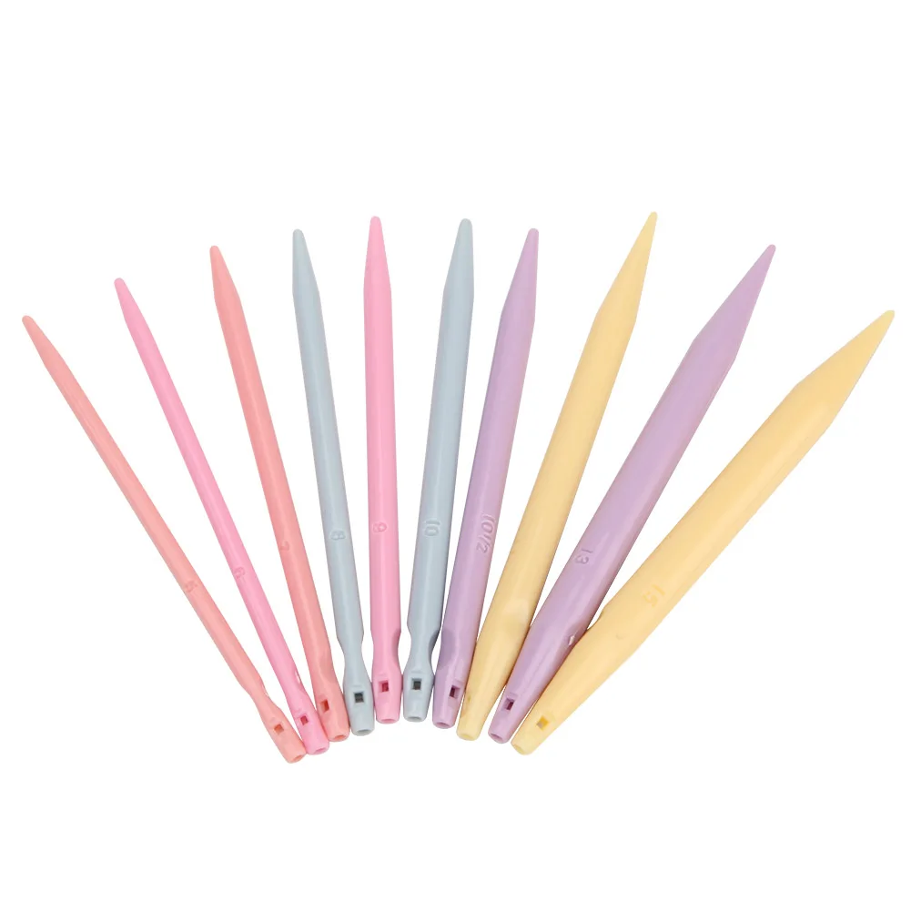 10 Pairs Plastic Change Head Circular Knitting Needle Ring Crochet Hooks Set