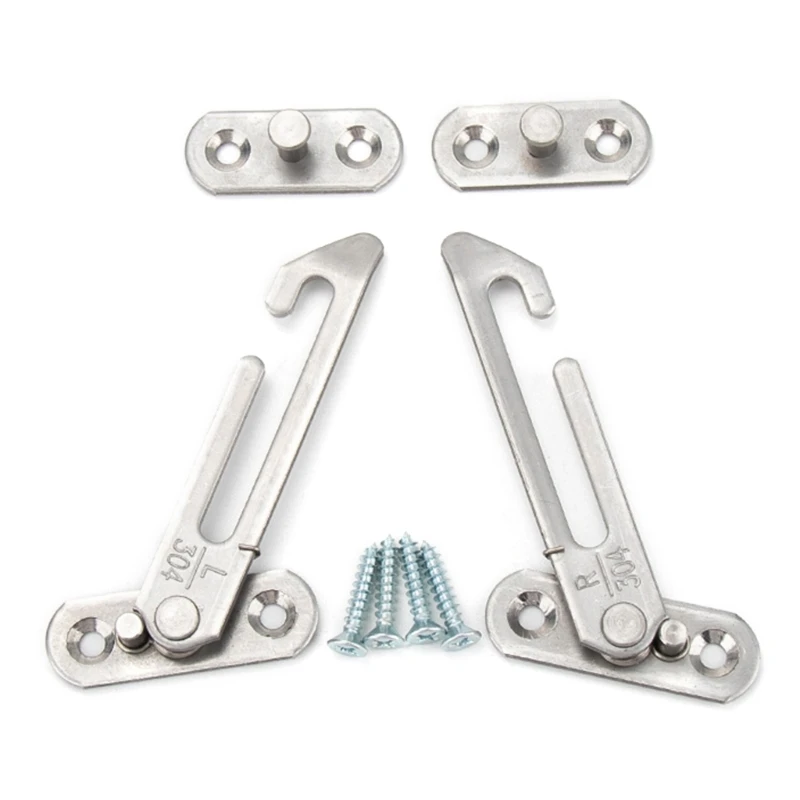 2pcs Adjustable Window Limiters 304 Stainless Steel Window Restrictor Clips Safety Locks Smooth Bottom Secure Install