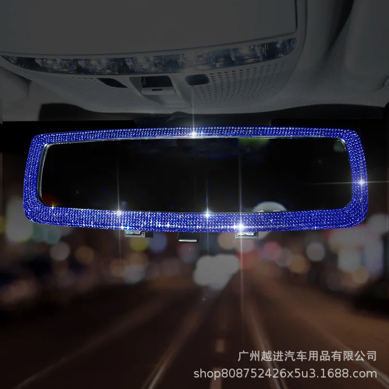 Bling Rhinestone Car Interior Rearview Mirror Cover Crystal Diamond Car Rear View Mirror Decoration Auto Accessories Women rearview mirror cover