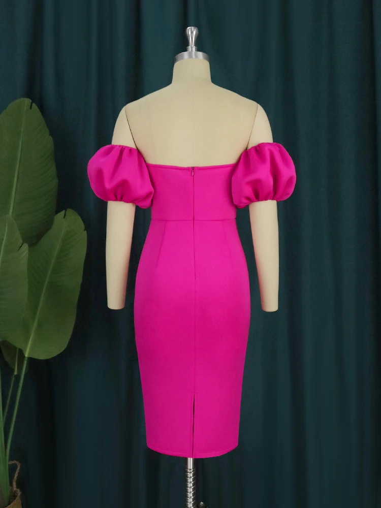 Sexy Party Dress Off The Shoulder Rose Orange Bodycon Midi Summer Cocktail  Event Occasion Outfits for Women Slim Fit Gowns Robes - AliExpress 200000345