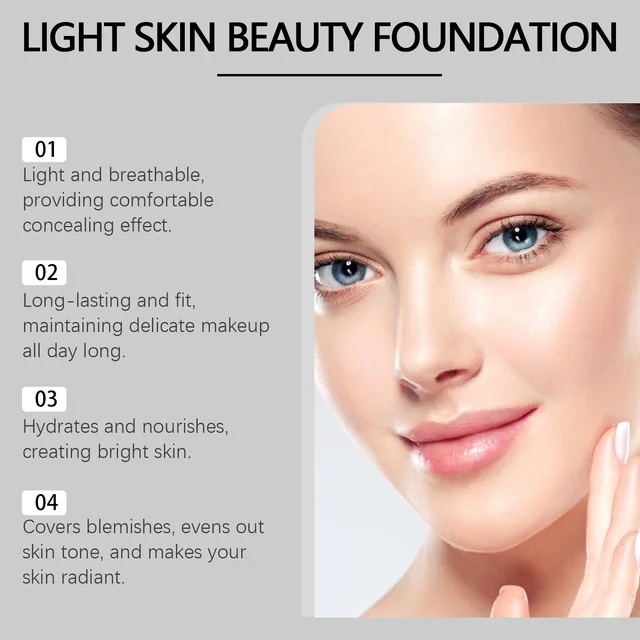 EELHOE Face Foundation Oil Control Sweatproof Natural Finish Glow Skin Brightening High Coverage Makeup Base Foundation Cream 5g