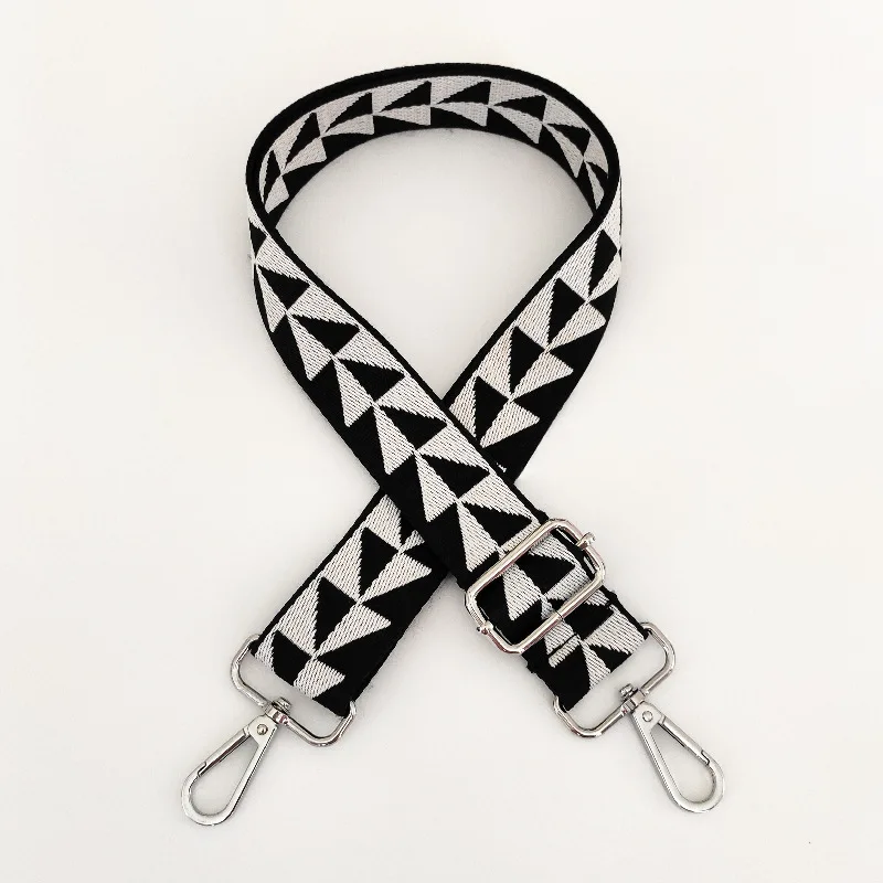 

3.8CM Wide Bag Strap Retro Geometric Jacquard Handbag Shoulder Bag Belt Adjustable Replacement Weave Bag Handle Accessories