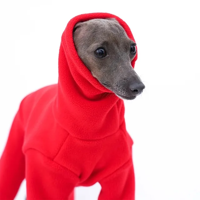 Italian Greyhound Hoodie Dog Clothes Super Warm Whippet Winter Jacket Four Legged Thick Dog Coat Fleece Warm Greyhound Clothes 2