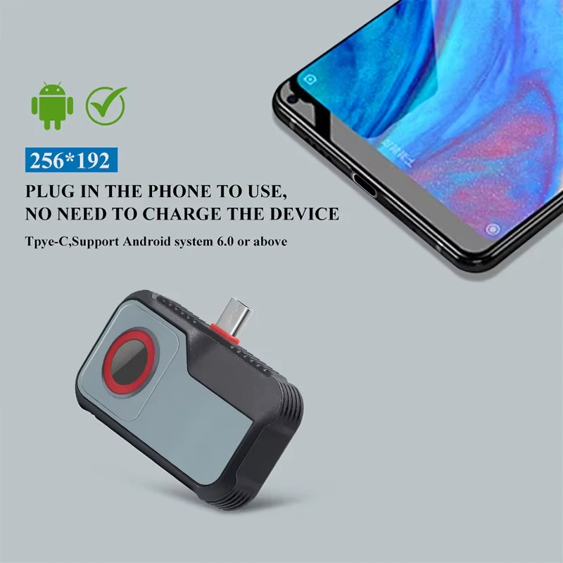 256*192 Pixels Thermal Camera -20°C~550°C Android Type C Mobile