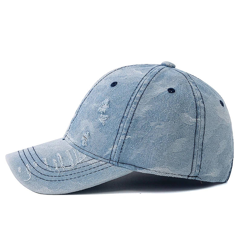 Hot Sale Unisex Baseball Cap Camo Style High Quality Hole Design Denim Cap Men Women Outdoor Camping Hiking Hats