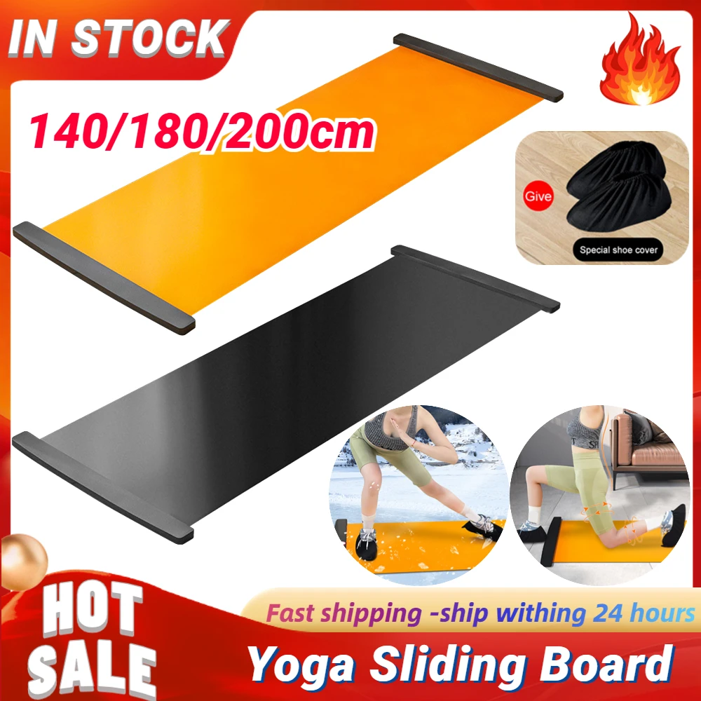 140/180/200cm Yoga Sliding Mat Sport Fitness Glide Pilates Skating