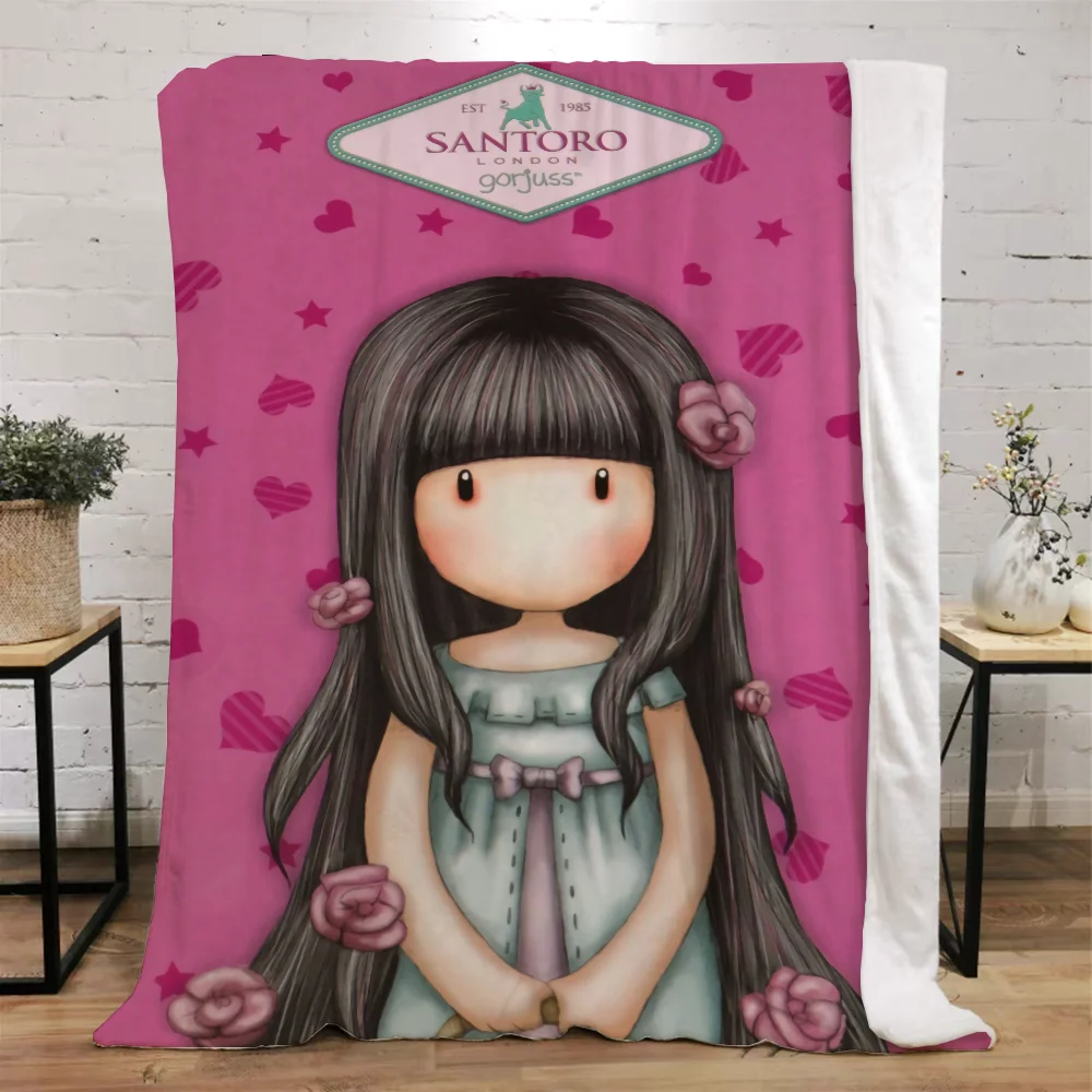 Santoro Gorjuss 니트 담요, 푹신하고 부드러운 담요, 소파 장식, 마이크로 화이버 침구, 홈 인테리어, 비치 타올, 무릎 낮잠