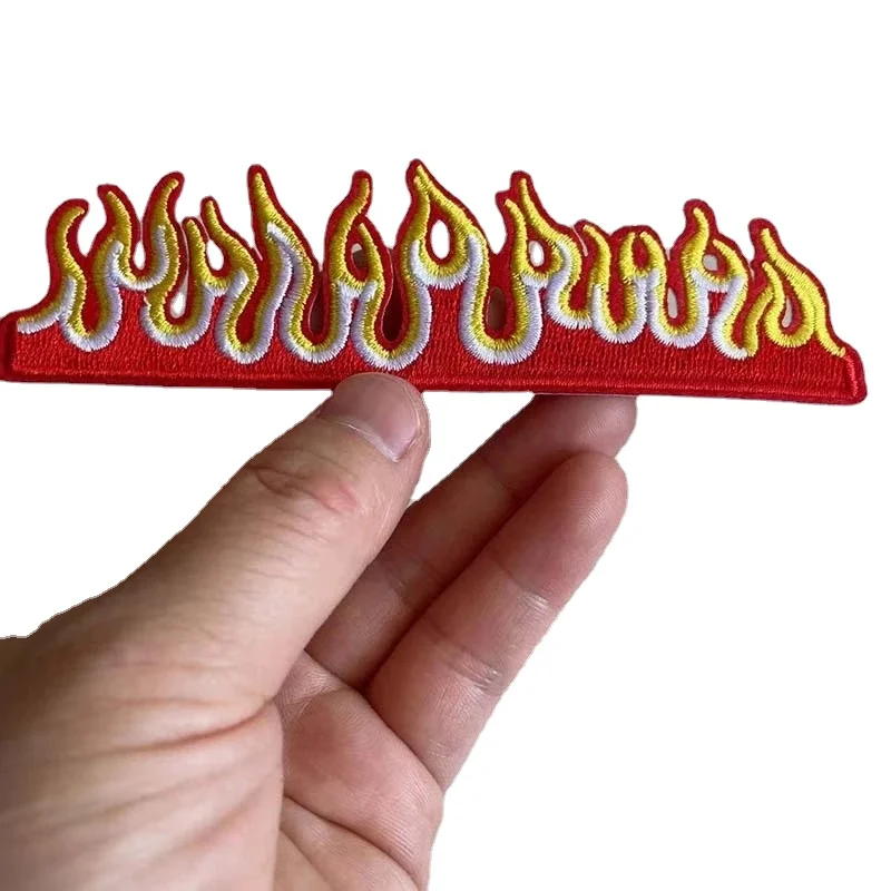 Ferro Su Toppe Fusibile Ricamato Fiamma Applique Adesivi A Trasferimento Termico, Abbigliamento Toppa Termoadesiva Fai Da Te Per Vestiti, T-Shirt