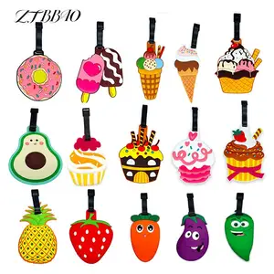 1PCS Creative Food Fruit PVC Luggage Tags Travel Accessories Portable Luggage Tags Baggage Boarding Portable Label