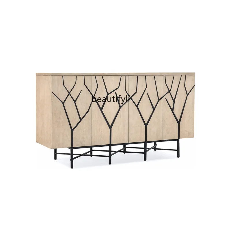 

Nordic Retro Solid Wood Entrance Cabinet French Entry Lux Simple Small Apartment Home Hallway Restaurant Ideas Sideboard Cabinet