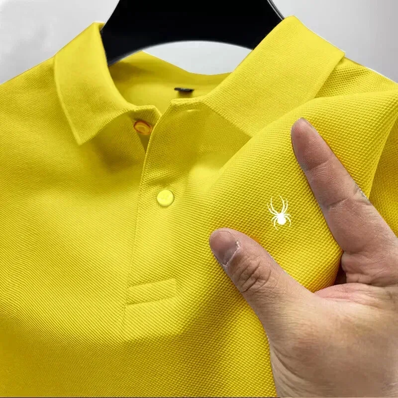 Camiseta de manga corta con solapa de verano para oficina, estilo clásico, estilo polo, para hombre, para negocios, ocio, transpirable