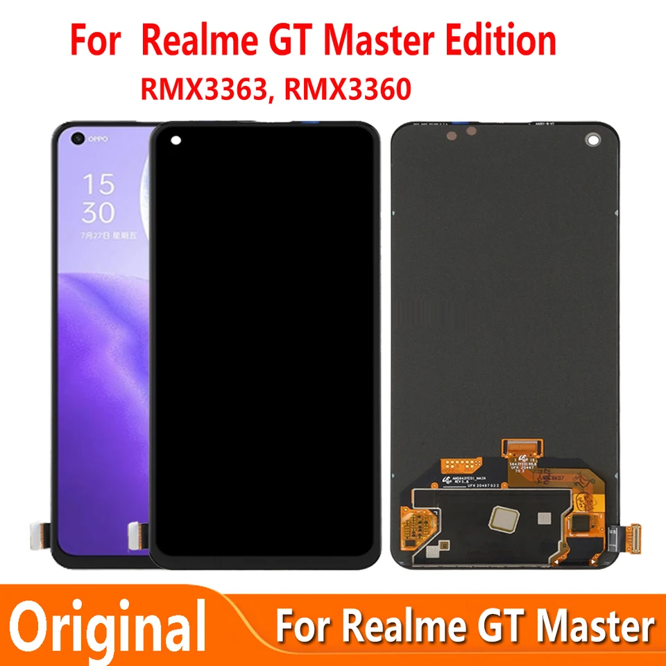 Realme gtマスターエディション,rmx3363,rmx3360用の交換用LCD