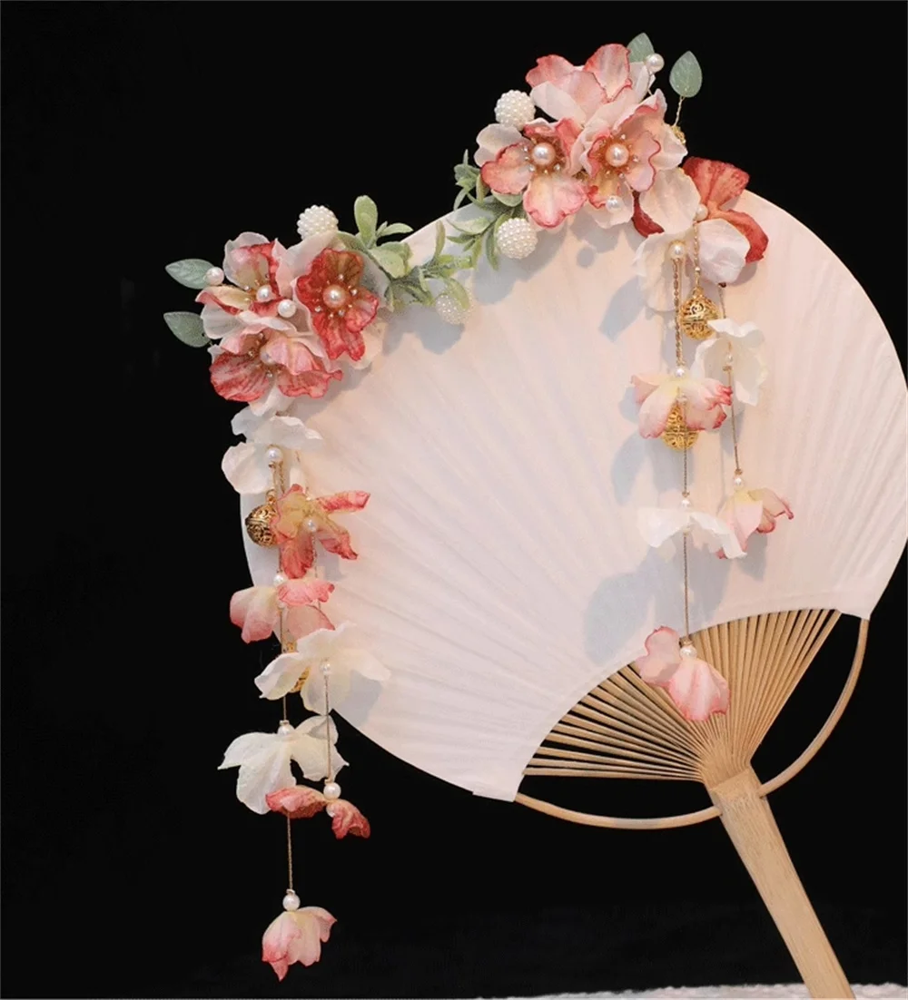 5 Forcine Per Capelli Con Fiori Di Orchidea, Strass E Perle - Accessori Hanfu Cinesi Per Sposa E Occasioni Speciali