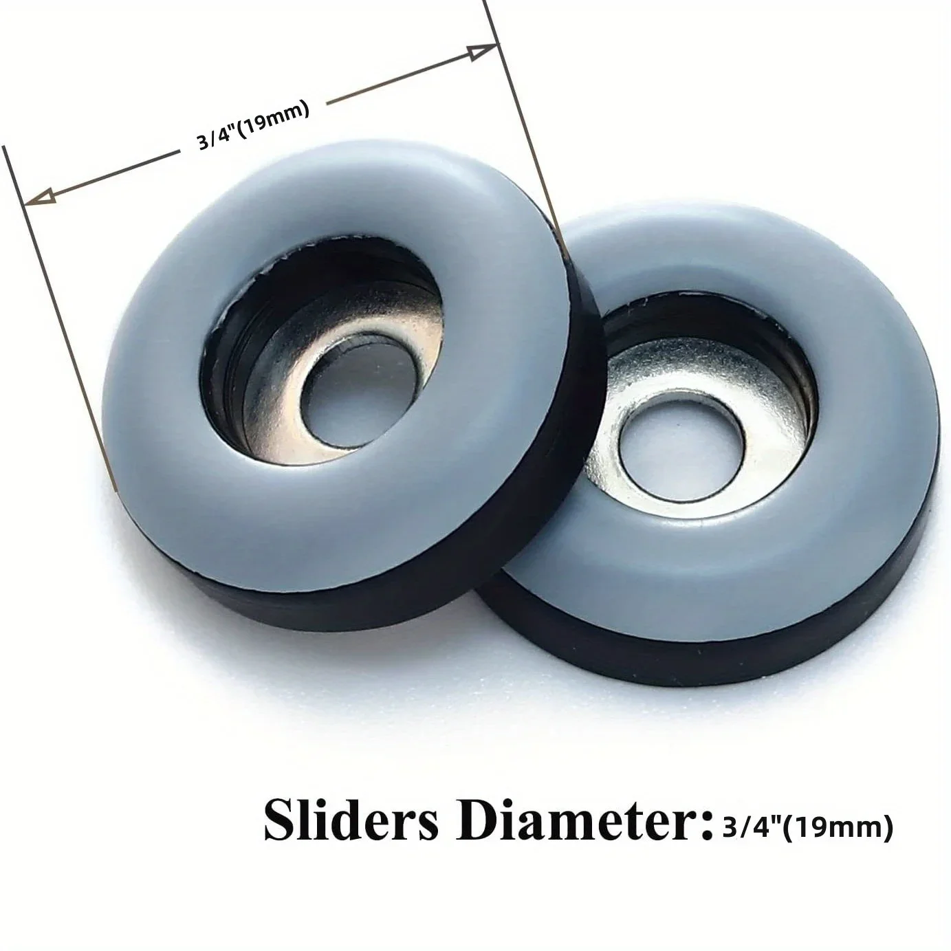 20pcs 19mm Furniture Sliders Pads Screws Furniture Glides Sliding Block Table Chair Leg Mat Carpet Hardwood Floor Protector