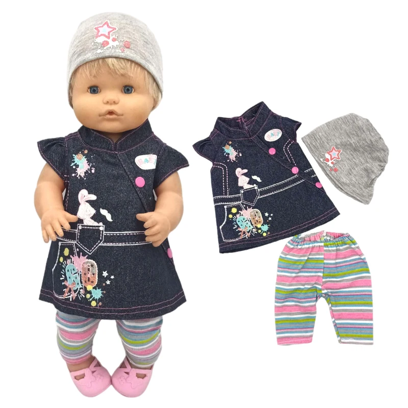 40Cm Nenuco Ropa Y Su Hermanita Clothes 16 "Reborn Baby Doll Clothes Jeans Dress Doll Accessori