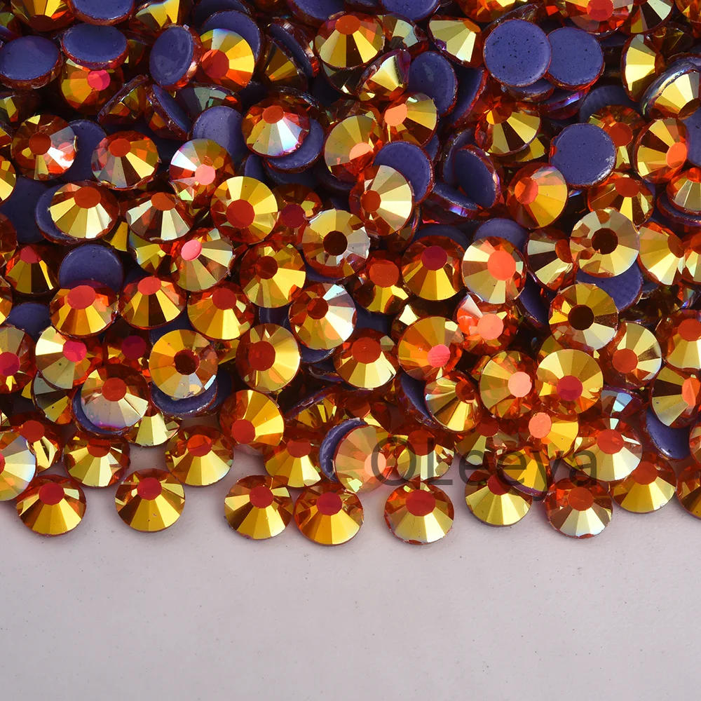 Oleeya Glitter Hotfix Rhinestones - 1440pcs Crystal Pack for DIY Nail Art Accessories