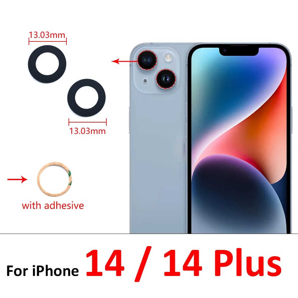 Premium Back Rear Camera Glass Lens with Adhesive