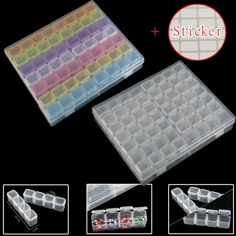 Storage Box 56/28 Grids 5D DIY Diamond Painting Drill Box Jewelry Box Rhinestone Embroidery Crystal Bead Organizer Storage Case Container