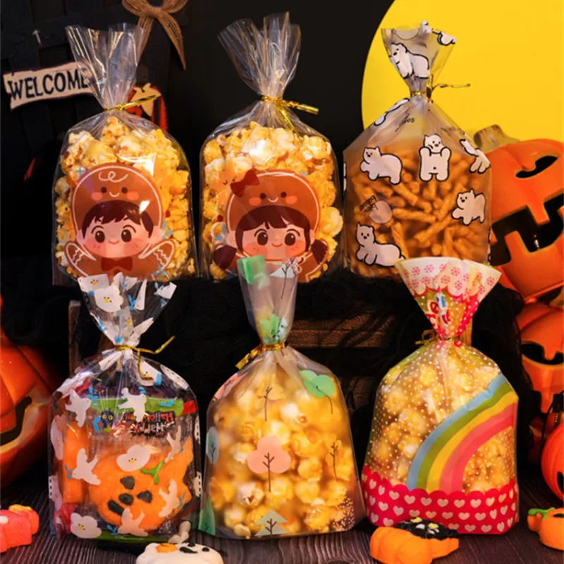 

50PCS Open Top Gifts Packaging Bag Wedding Party Kindergarten Bakery Cookies Snack Biscuit Candy Sugar Popcorn Packaging Pouches