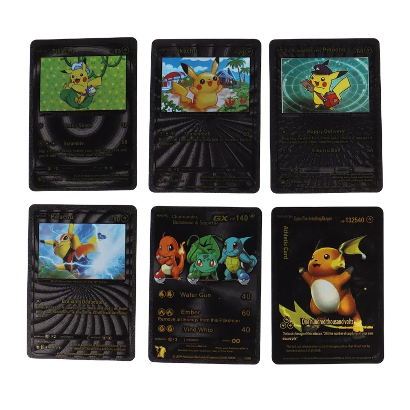 DIY Silvery Pokemon cards 55Pcs/Box English version Pikachu Charizard Vmax  Vstar Shiny Card Birthday gift for children - AliExpress