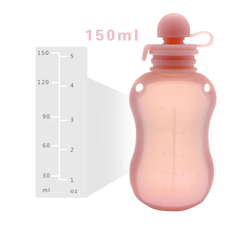 Silicone Milk Storage Bag 150ml Reusable for Breast Milk Rice Paste Fruit Puree Preservation