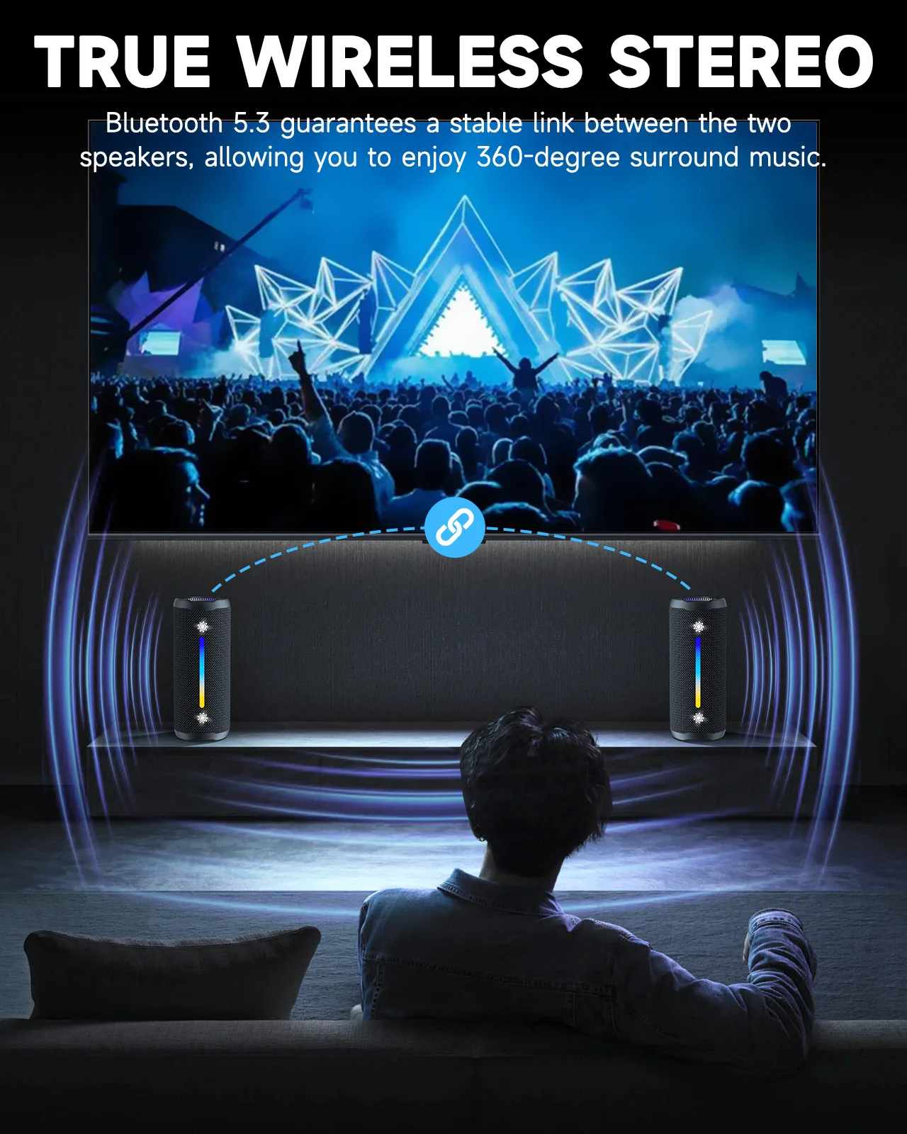 OHAYO X10MAX Bluetooth Speaker 35W - IPX7 Waterproof, Powerful Stereo Sound, 24H Playtime, TWS Pairing, Dazzling Lights, Bass Up 6